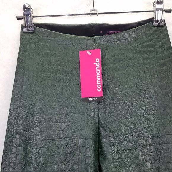 Commando Perfect Control Leggings Womens M Faux Leather High Rise Green Croc NEW - Picture 3 of 13